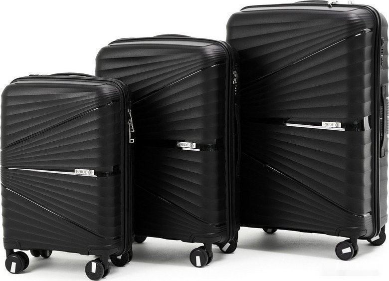 Чемодан-спиннер Pride PP-9702 (M, черный)