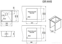 Кухонная мойка Granula GR-4445U (сатин)