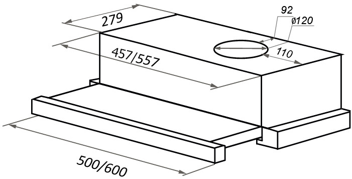 Вытяжка Maunfeld VS Light (Glass) 60 (черное стекло)