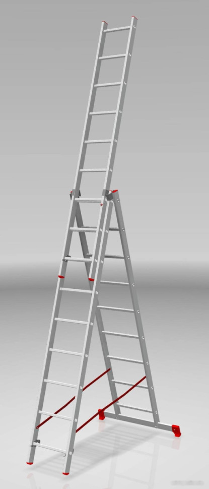 Лестница-стремянка Новая Высота NV 223 алюминиевая трёхсекционная 3x9 ступеней