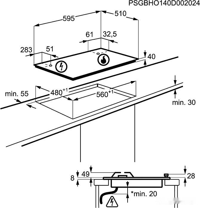 Варочная панель Electrolux EGS6436SX