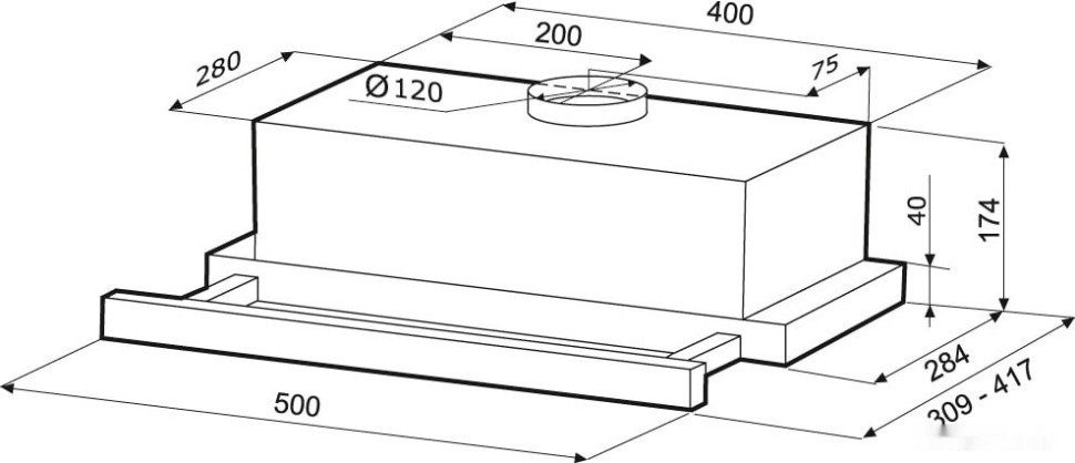 Вытяжка Krona Kamilla 500 Air 1 (черный)