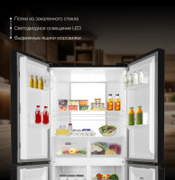 Холодильник Hyundai CM55043F черное стекло