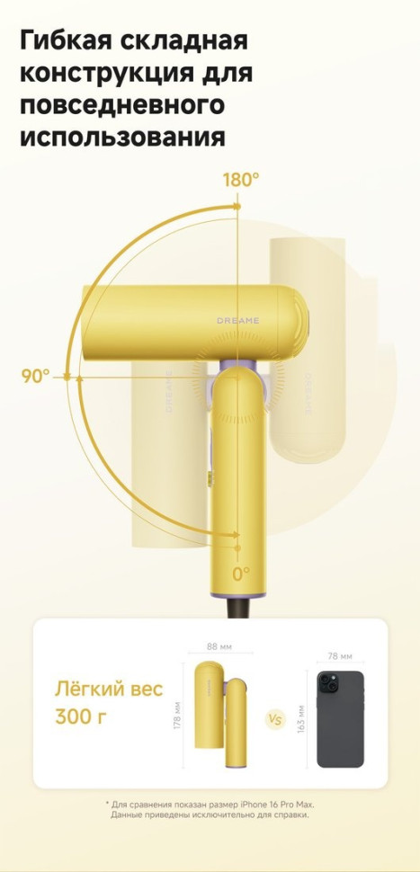 Фен Dreame Hair Dryer Pocket Cake Yellow AHD51 (желтый)