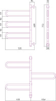 Полотенцесушитель Сунержа Парео 4.0-3С 773x535 00-0823-0773