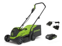 Газонокосилка электрическая Greenworks GD24LM33K4 / 2516107UB 24В (АКБ 4 А/ч и ЗУ)