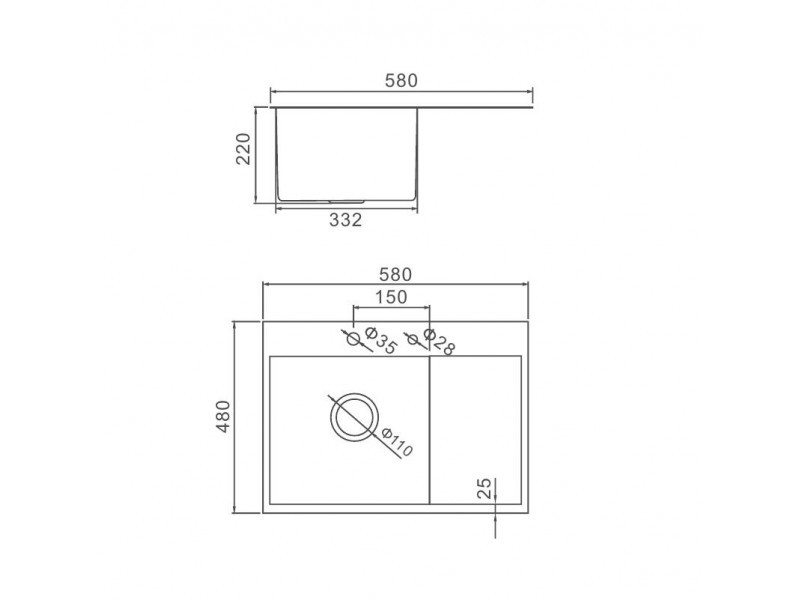 Кухонная мойка Gerhans K35848-R (нержавеющая сталь)