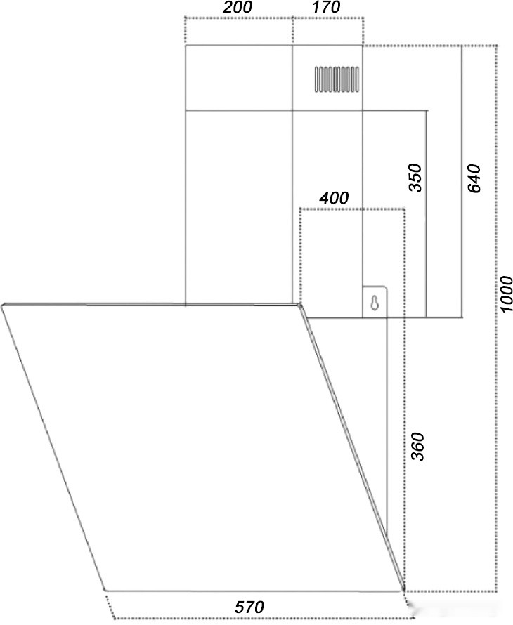 Вытяжка Germes Toscana 60 (1 скорость, белый)