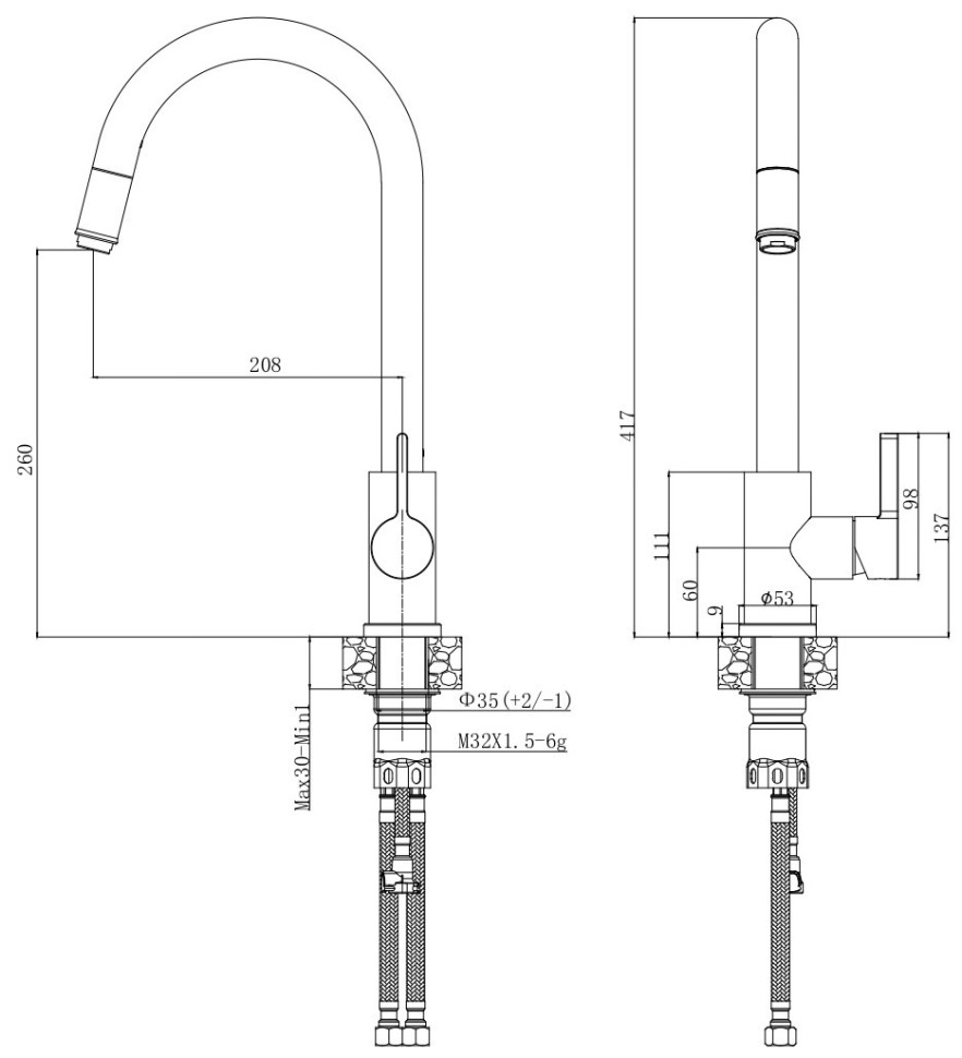 Смеситель Voda Vessel VSL519B