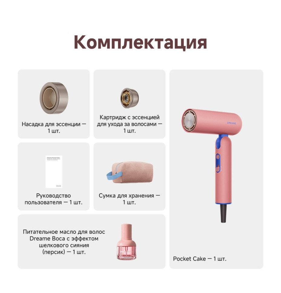 Фен Dreame Hair Dryer Pocket Cake Pink AHD51 (розовый)
