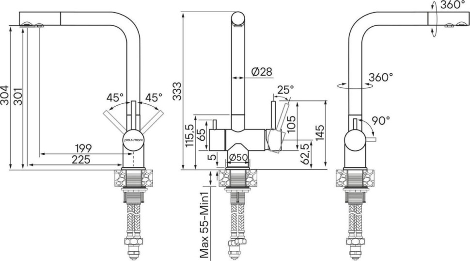 Смеситель Paulmark Sk213020-WH