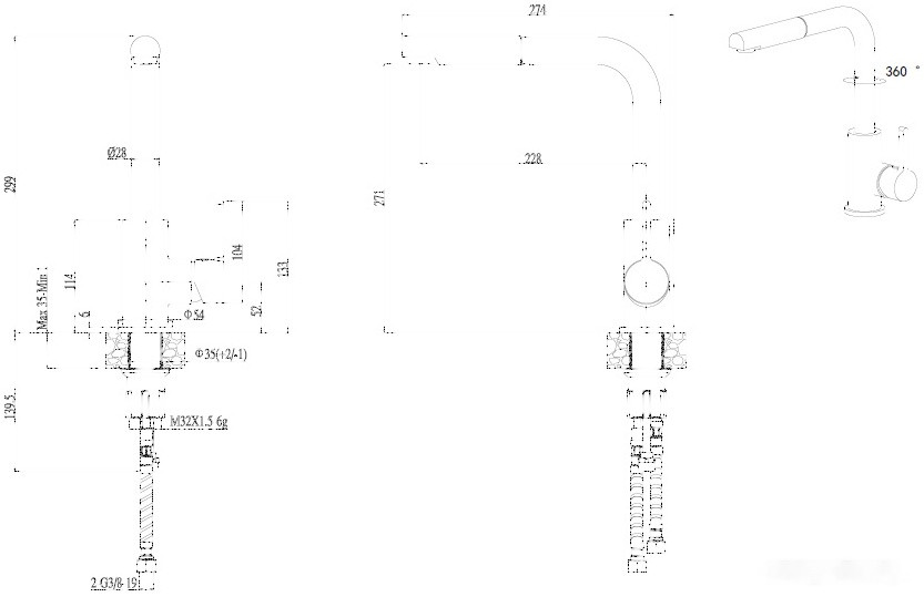 Смеситель Elleci C 02 G68 Bianco