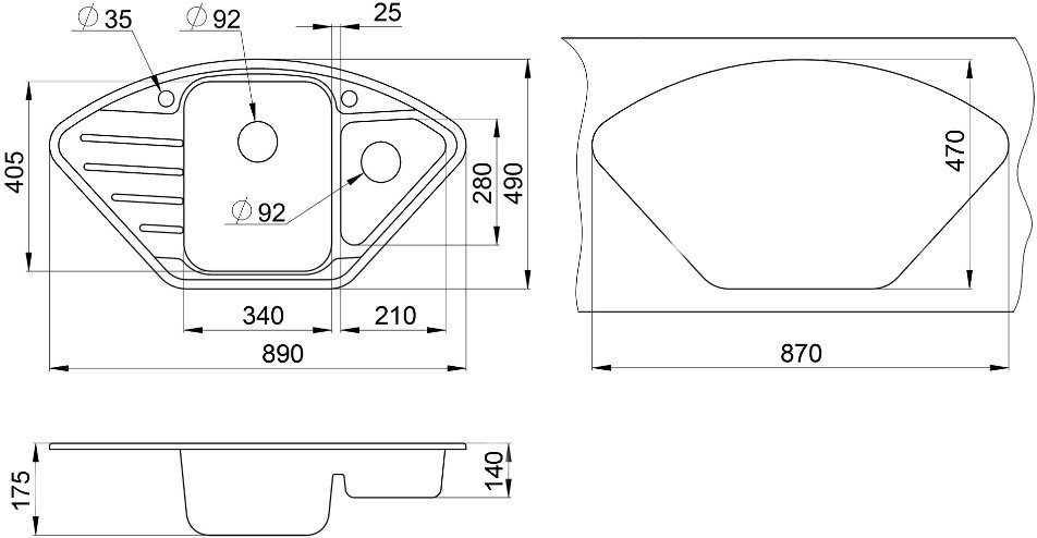 Кухонная мойка Granula 9101 (Эспрессо)