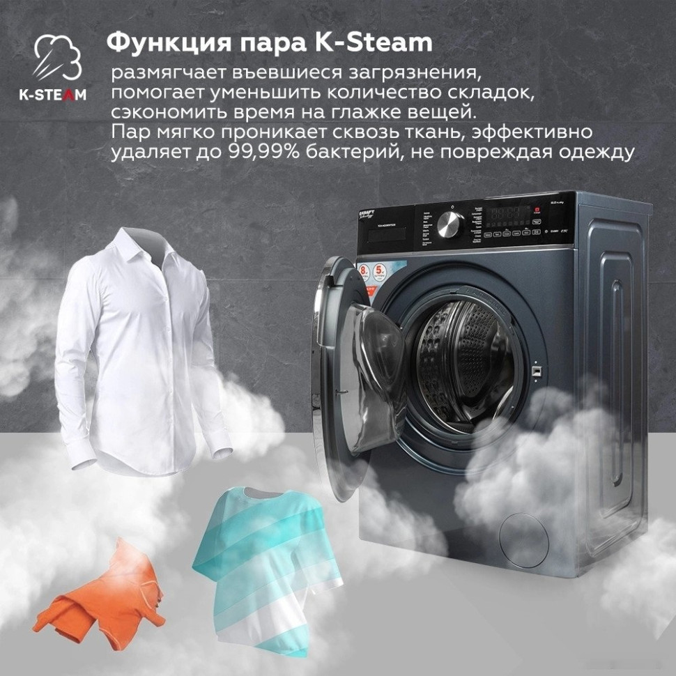 Стиральная машина Kraft TCH-HDD8597SDB