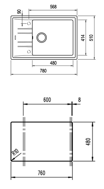 Кухонная мойка Teka Stone 60 S-TG 1B 1D (White)