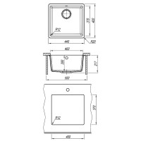 Кухонная мойка Florentina Вега 400 бежевый