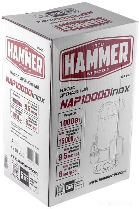 Дренажный насос Hammer NAP1000DInox