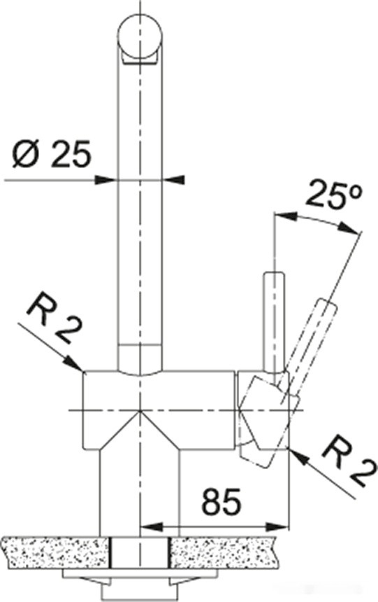 Смеситель Franke Atlas Neo нержавеющая сталь 115.0521.435