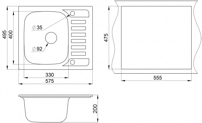 Кухонная мойка Granula GR-5801 базальт