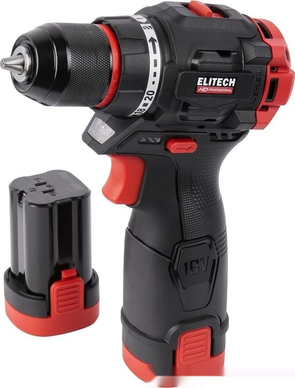 Дрель-шуруповерт Elitech HD Professional CD 16L2 E2201.039.01 HD (с 2-мя АКБ, кейс)