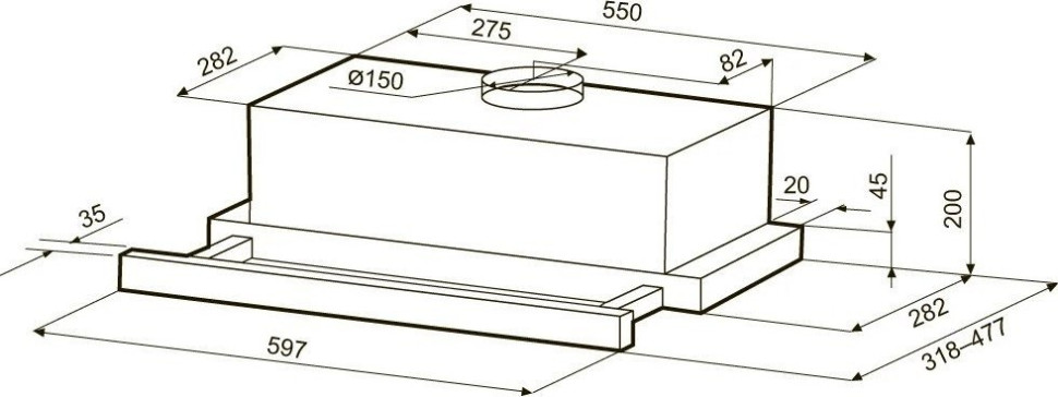 Вытяжка Krona Kamilla Sensor Max 600 T КА-00008309