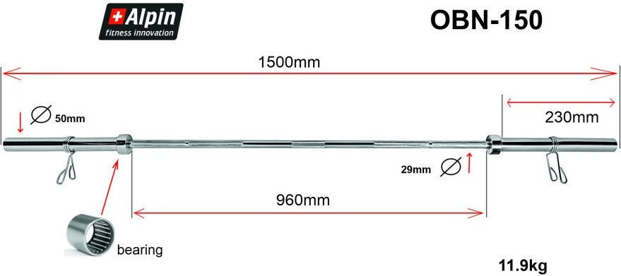 Гриф для штанги Alpin OBN-150