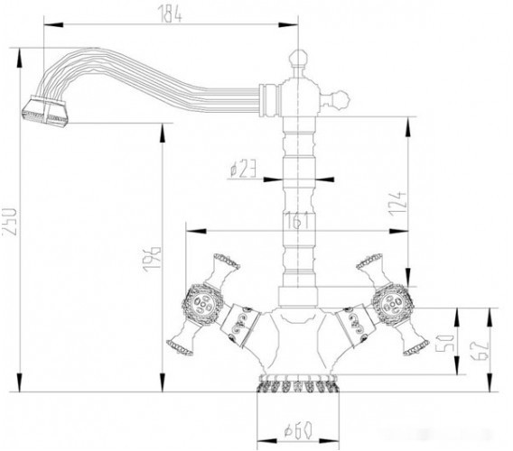 Смеситель Zorg A 7005K-SL (античное серебро)
