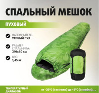 Спальный мешок Premier Fishing PR-SB-210x80-G (зеленый)