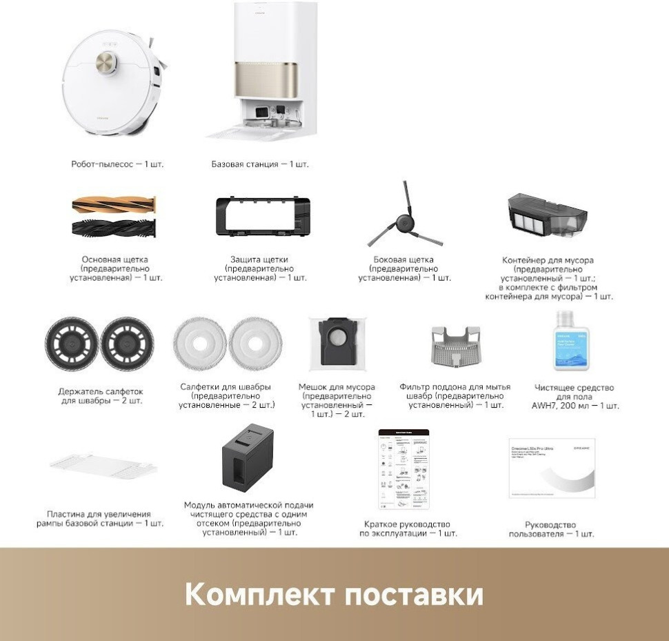 Робот-пылесос Dreame Robot Vacuum L50s Pro Ultra White RLL88HE (евровилка, белый)