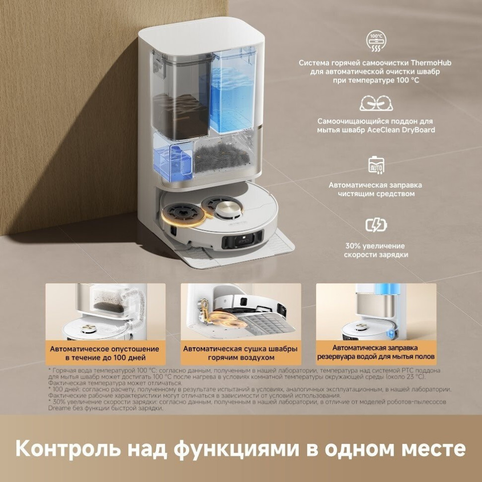 Робот-пылесос Dreame Robot Vacuum L50s Pro Ultra White RLL88HE (евровилка, белый)
