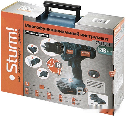 Дрель-шуруповерт Sturm CMT1801 Set (с 2-мя АКБ, кейс)