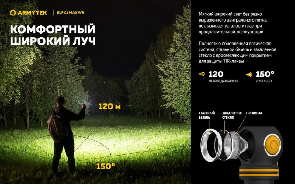 Фонарь Armytek Elf C2 Max WR USB-C (белый)