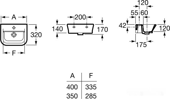 Умывальник Roca The Gap 35x32 (327479000)