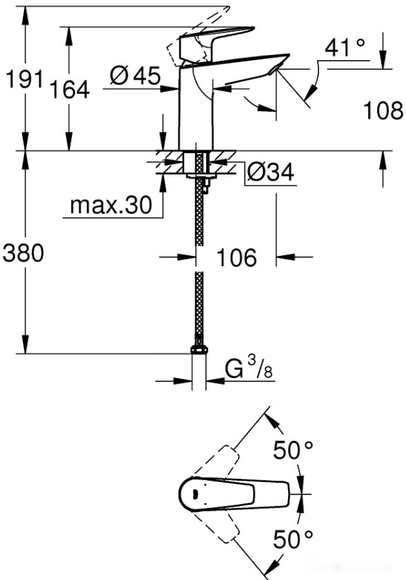 Смеситель Grohe Bauedge 23904001