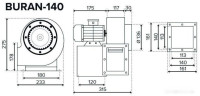 Радиальный вентилятор ERA Pro Buran 140 2K M L