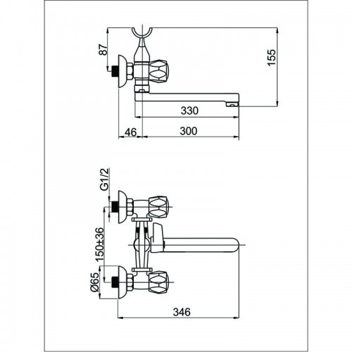 Смеситель Rubineta Rubin Ceramic C-1С/К Cross (C1CK06)