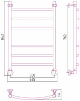 Полотенцесушитель Стилье Аксиома-20 800х500 00662-8050