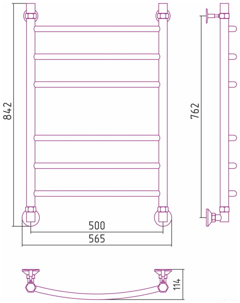 Полотенцесушитель Стилье Аксиома-20 800х500 00662-8050