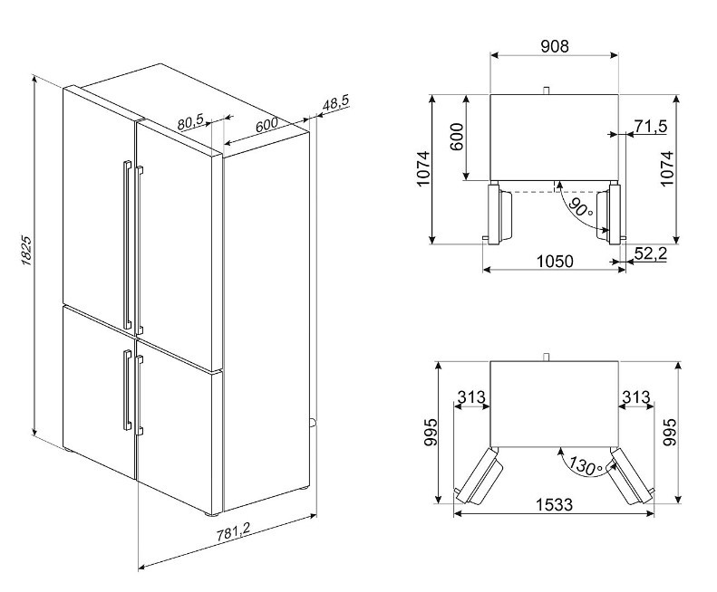 Холодильник side by side Smeg FQ60XDE
