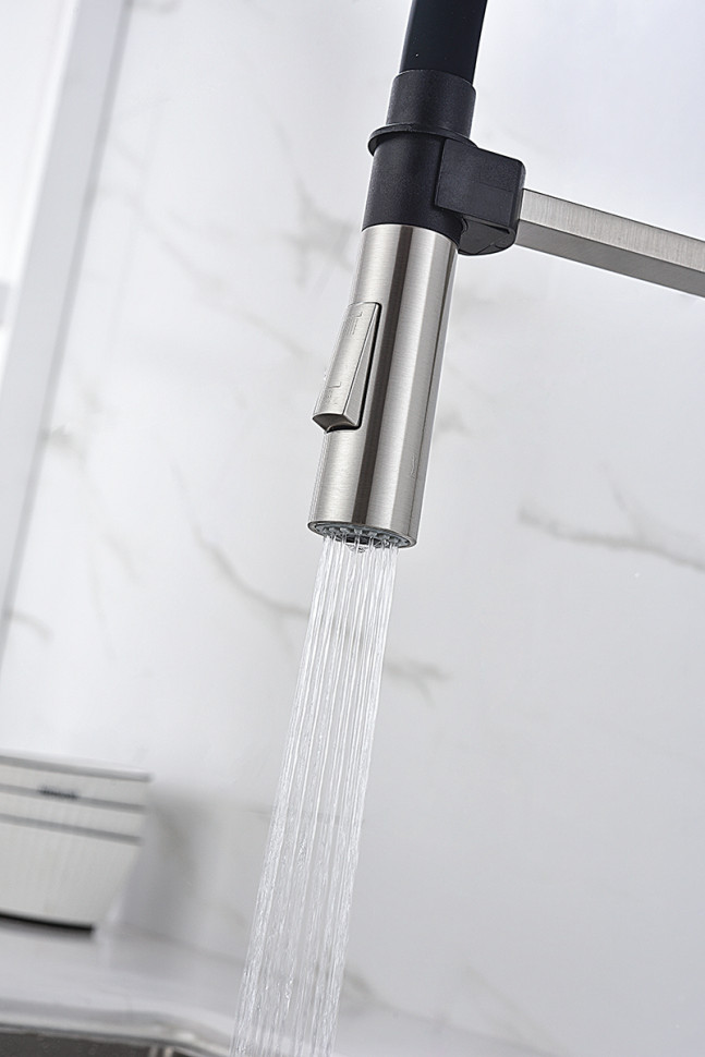 Смеситель Paulmark Halt HA214021-NI (черный/никель)