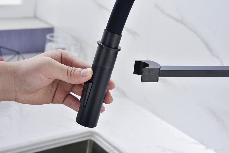 Смеситель Paulmark Halt HA214021-NI (черный/никель)