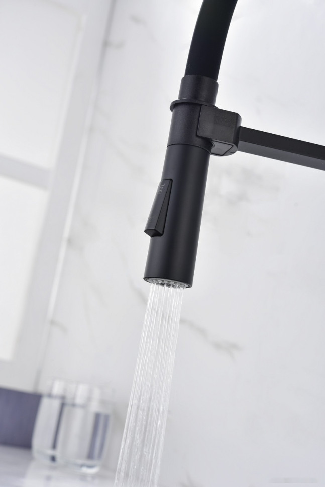 Смеситель Paulmark Halt HA214021-NI (черный/никель)