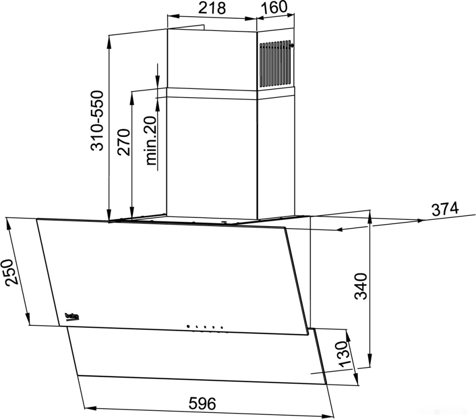 Вытяжка Beko HCA 62320 WH
