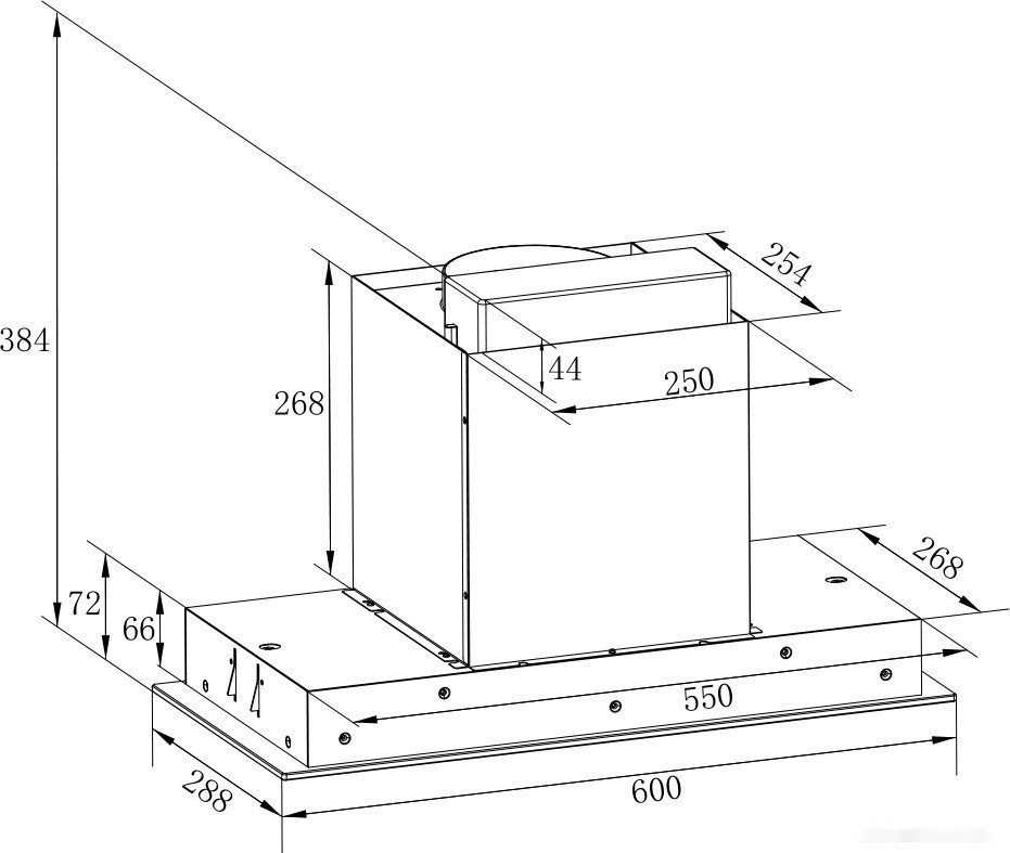 Вытяжка Zorg Nevada 1200 60 S-GC (черный)