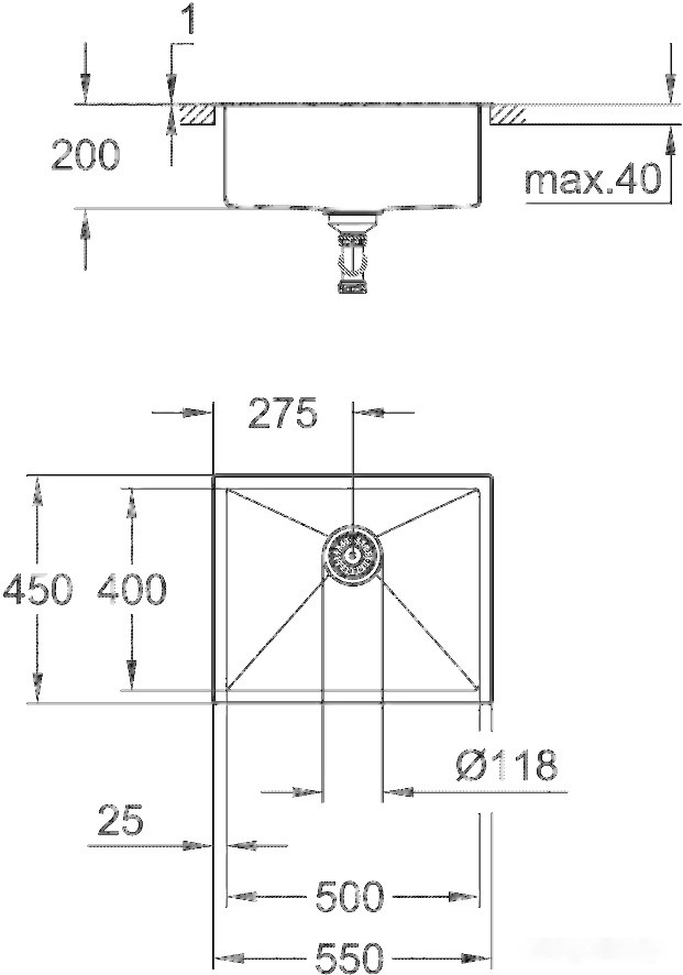 Кухонная мойка Grohe K700 60-S 55/45 1.0 31726SD0