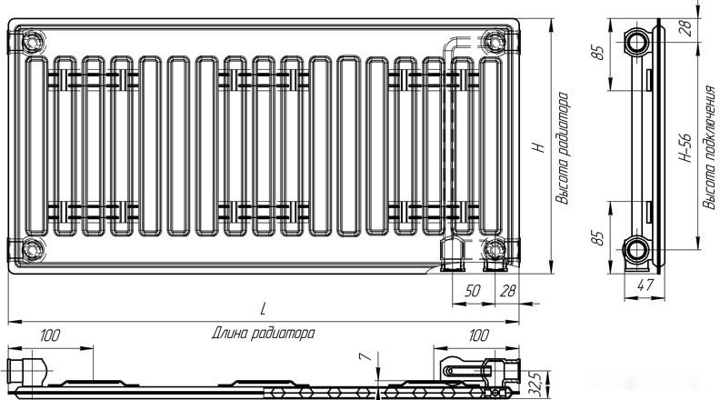 Радиатор Лидея ЛУ 10-510 500x1000