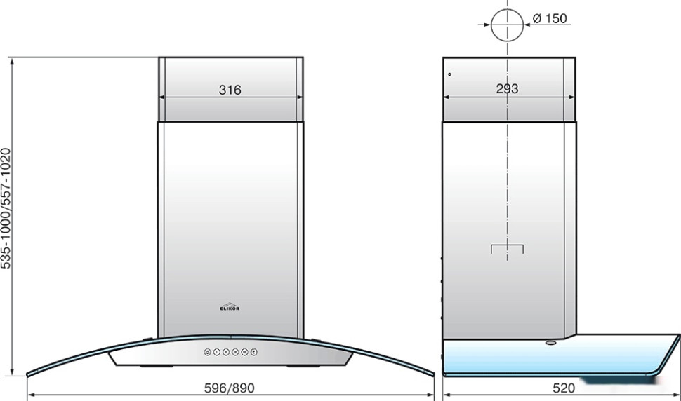 Вытяжка Elikor Аметист S4 60Н-700-Э4Д нерж/тонир