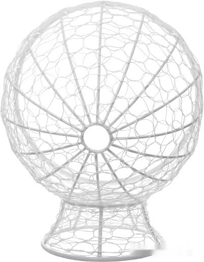 Кресло M-Group Кокос на подставке 11590104 (белый ротанг/зеленая подушка)