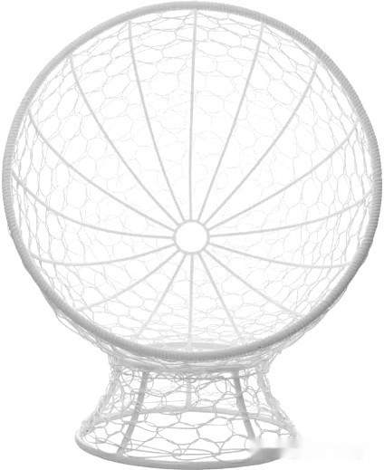 Кресло M-Group Кокос на подставке 11590104 (белый ротанг/зеленая подушка)