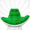 Кресло M-Group Кокос на подставке 11590104 (белый ротанг/зеленая подушка)